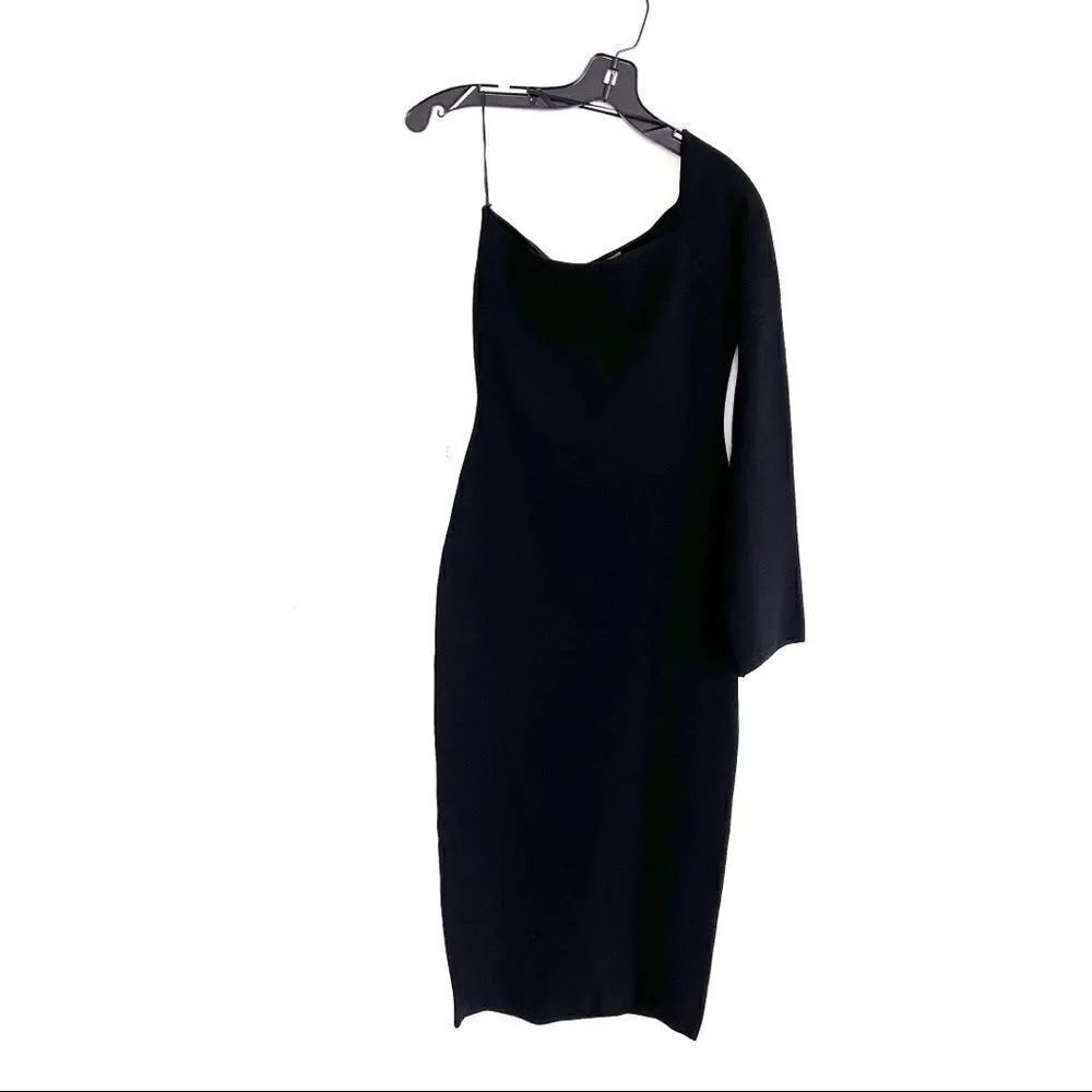 solace london fiorella knit midi dress black UK8/US4 - Picture 6 of 10